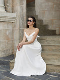 White maxi dress with tie front and flounce trim - View 6 | WEUXS