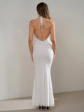Sparkling mesh halter maxi dress - View 8 | WEUXS