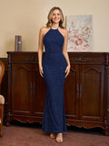 Sparkling mesh halter maxi dress - View 23 | WEUXS