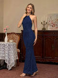 Sparkling mesh halter maxi dress - View 21 | WEUXS