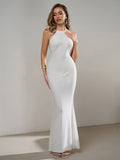 Sparkling mesh halter maxi dress - View 9 | WEUXS