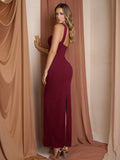 Halter neck long evening dress - View 20 | WEUXS