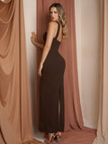 Halter neck long evening dress - View 26 | WEUXS