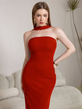 Halter neck long evening dress - View 12 | WEUXS