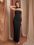 Halter neck long evening dress - View 18 | WEUXS