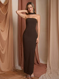 Halter neck long evening dress - View 30 | WEUXS