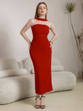 Halter neck long evening dress - View 7 | WEUXS