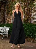 Halter Neck Maxi Dress with Bow Detail - View 10 | WEUXS