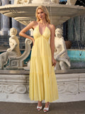 Halter Neck Maxi Dress with Bow Detail - View 15 | WEUXS