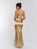 Halter neck satin maxi dress - View 8 | WEUXS