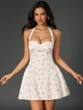 Floral Halter Mini Dress - View 6 | WEUXS
