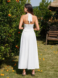 Halter Neck Floral Maxi Dress - View 14 | WEUXS