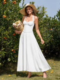 Halter Neck Floral Maxi Dress - View 16 | WEUXS