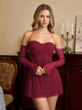 sparkle halter neck mini dress - View 25 | WEUXS