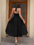 Halter neck maxi dress with pockets - View 14 | WEUXS