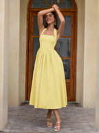 Halter neck maxi dress with pockets - View 23 | WEUXS