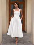 Halter neck maxi dress with pockets - View 7 | WEUXS