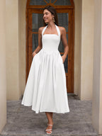 Halter neck maxi dress with pockets - View 7 | WEUXS
