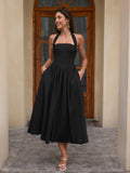 Halter neck maxi dress with pockets - View 13 | WEUXS
