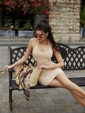 Halter knit mini dress - View 6 | WEUXS