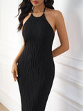Halter Neck Maxi Dress - View 6 | WEUXS