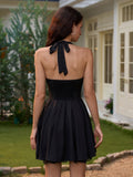 Halter neck tie front dress - View 8 | WEUXS