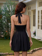 Halter neck tie front dress - View 8 | WEUXS