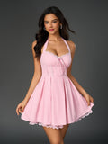 Halter neck tie front dress - View 13 | WEUXS