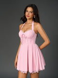 Halter neck tie front dress - View 16 | WEUXS