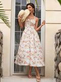 Floral halter midi dress with tie detail - View 24 | WEUXS