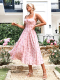Floral halter midi dress with tie detail - View 28 | WEUXS