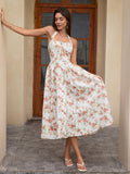 Floral halter midi dress with tie detail - View 21 | WEUXS