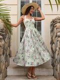 Floral halter midi dress with tie detail - View 15 | WEUXS