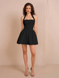 Halter Neck Fit and Flare Dress - View 17 | WEUXS