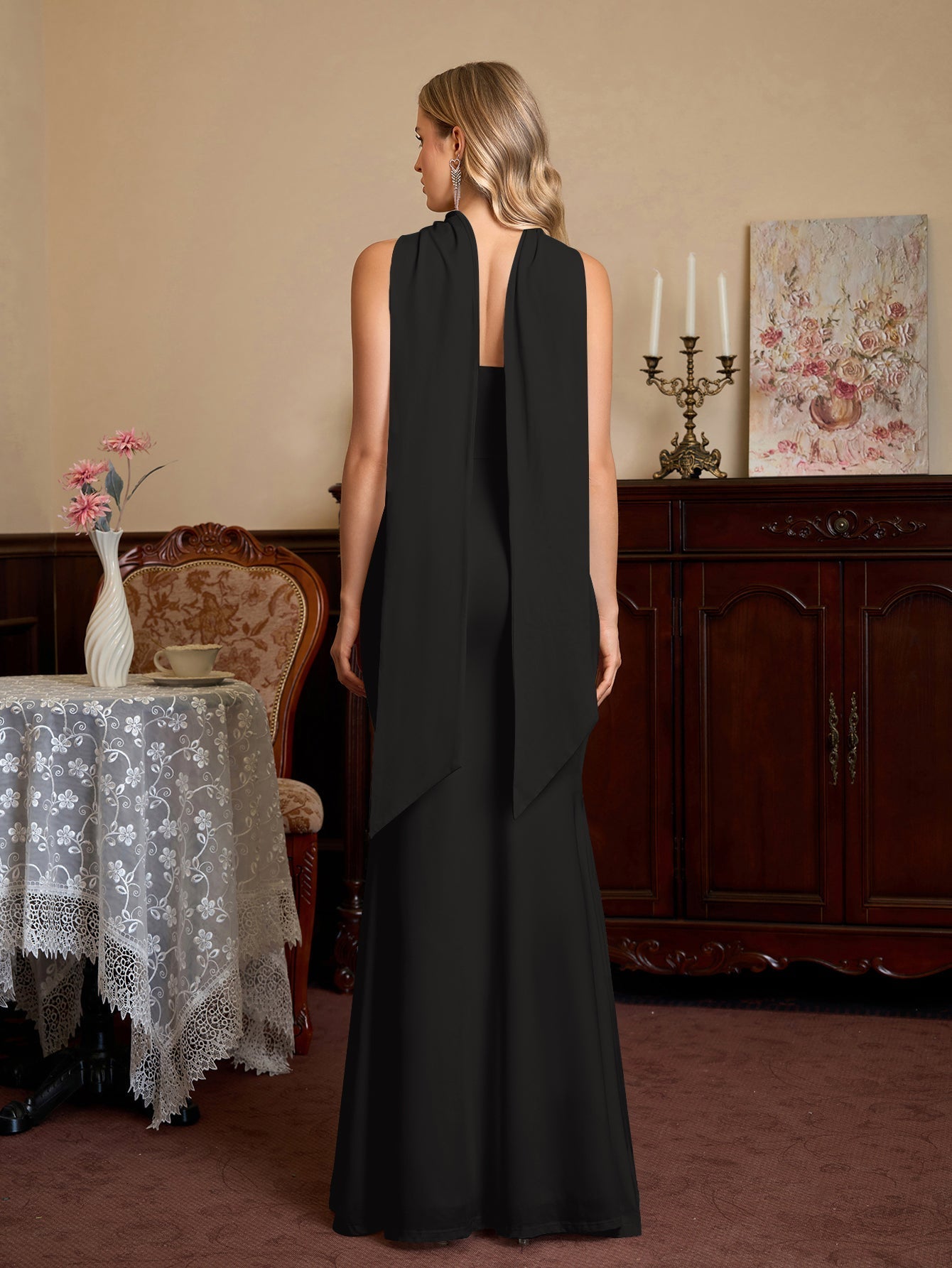 Mermaid Maxi Dress with Strapless Neckline - View 14 | WEUXS