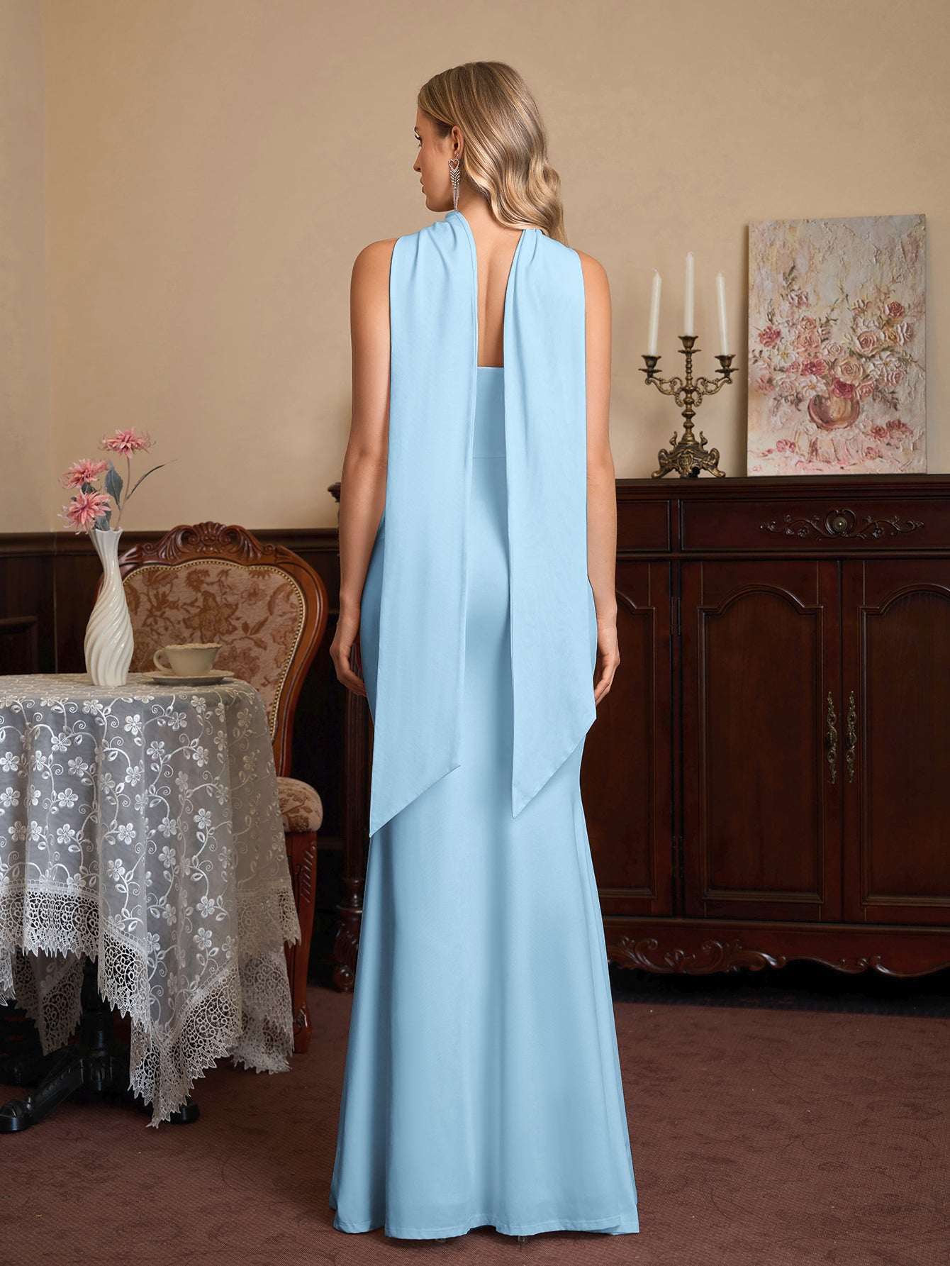 Mermaid Maxi Dress with Strapless Neckline - View 26 | WEUXS