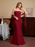 Mermaid Maxi Dress with Strapless Neckline - View 24 | WEUXS