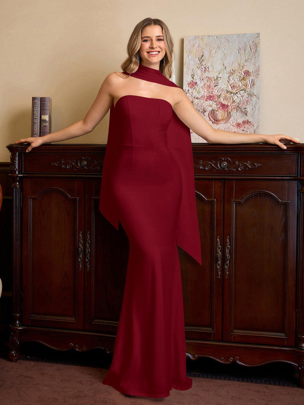 Mermaid Maxi Dress with Strapless Neckline - View 23 | WEUXS