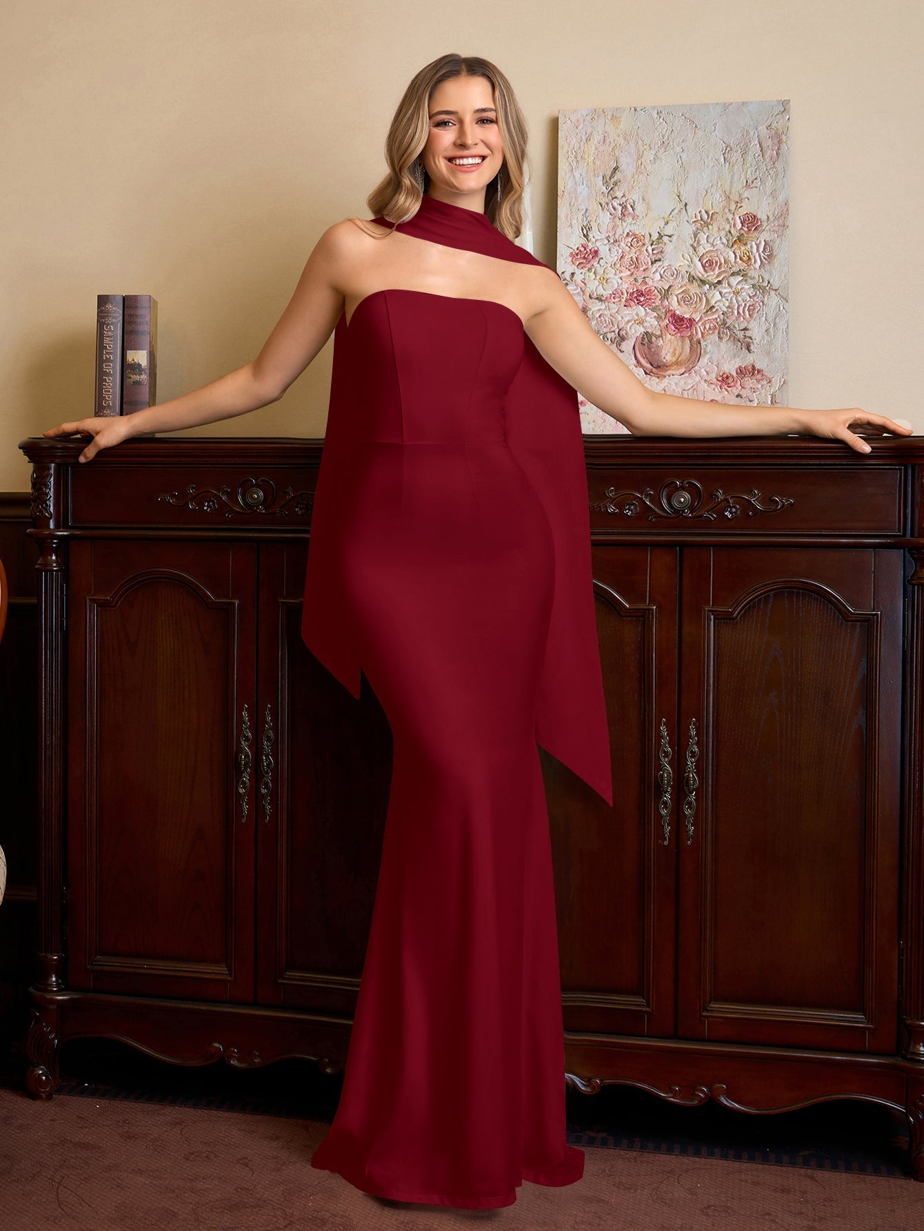 Mermaid Maxi Dress with Strapless Neckline - View 23 | WEUXS