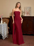 Mermaid Maxi Dress with Strapless Neckline - View 22 | WEUXS