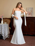 Mermaid Maxi Dress with Strapless Neckline - View 9 | WEUXS