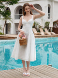 Jacquard V-Neck Tie Back Midi Dress - View 6 | WEUXS
