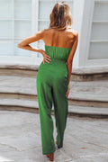 Casual Loose Strapless Belted Jumpsuit | Dress In Beauty