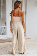 Casual Loose Strapless Belted Jumpsuit | Dress In Beauty
