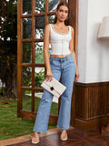 tie front pleat lace trim tank top#color_white