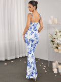 Petite floral maxi dress with tie front and sweetheart neckline - View 14 | WEUXS