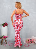 Petite floral maxi dress with tie front and sweetheart neckline - View 20 | WEUXS