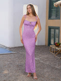 Petite floral maxi dress with tie front and sweetheart neckline - View 11 | WEUXS