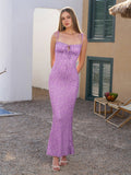 Petite floral maxi dress with tie front and sweetheart neckline - View 10 | WEUXS