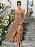 Glitter maxi dress with cut out waist - View 11 | WEUXS